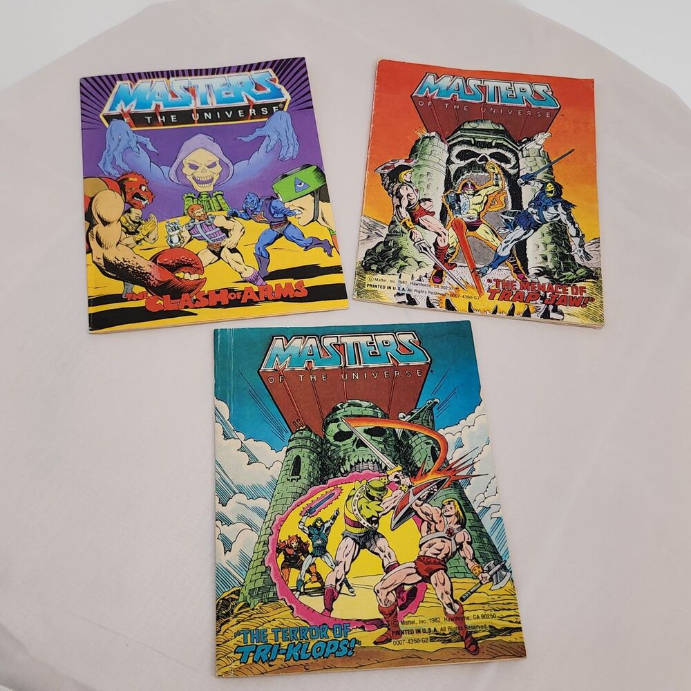 Vintage Master of THE UNIVERSE He-Man Mini Comics Mattel 3 pack